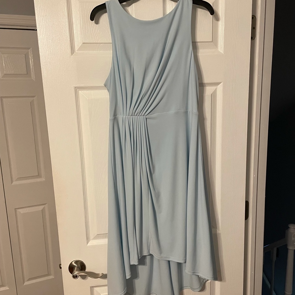 NWT White House Black Market sleeveless ruched hi lo dress